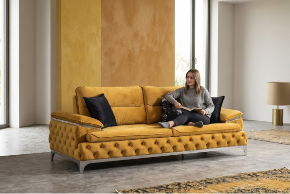 Sofa 3 Sitzer Textil Sofas Couch Polster Luxus Möbel Moderner Dreisitzer Neu