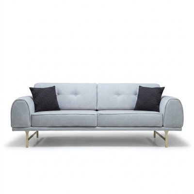 Grauer Moderner 3-Sitzer Designer Wohnzimmer Couch Luxus Polstersofa