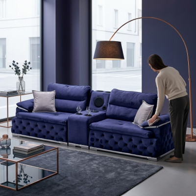 Chesterfield Sofas Couches Polsterung 4 Sitzer Lila Design xxl Big Sofa Couch