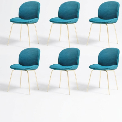Grüne Sessel 6x Luxus Modern Esszimmer Stuhl Stühle Sitz Modern Holz