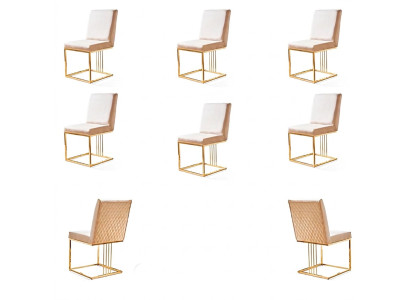 Set 6x Sessel Stuhl Designer Metall Textil Polster Stühle Gastro Esszimmer Möbel