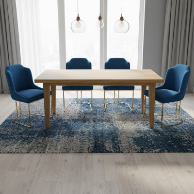 Garnitur Set 6x Esszimmer Stuhl Sitz Gruppe Stühle Textil Polster