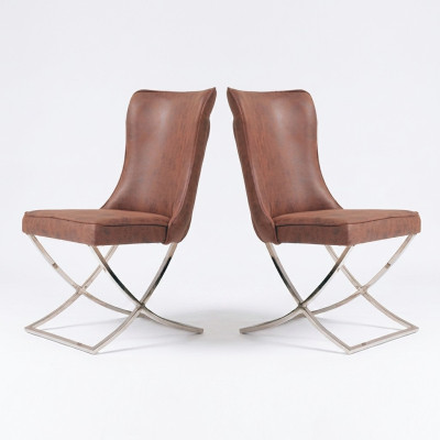 Esszimmer Stuhl Garnitur Sessel Gastro Design 2x Stühle Gruppe Polster