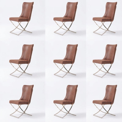 Stuhl 6 Ess Zimmer Club Sessel Holz Lounge Design Möbel Polsterstuhl