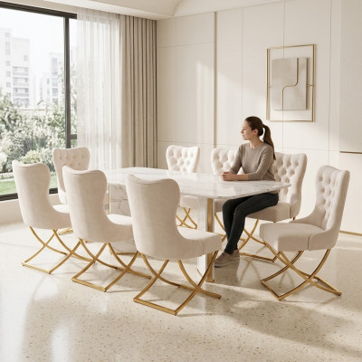 Esszimmer Stuhl Set Stühle Garnitur Komplett Gruppe Esszimmer Garnitur 8x Stück
