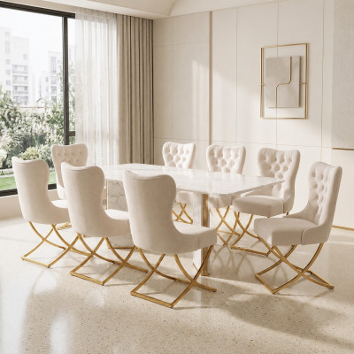 Esszimmer Stuhl Set Stühle Garnitur Komplett Gruppe Esszimmer Garnitur 8x Stück
