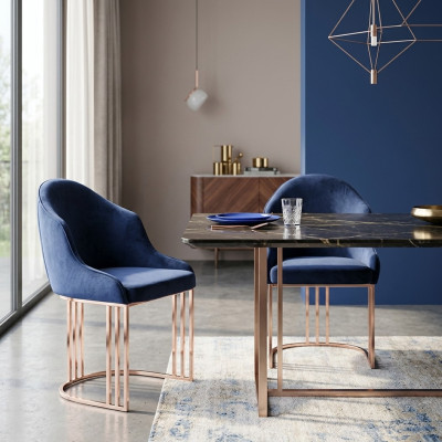 Ess Zimmer 1x Stuhl Stühle Polster Textil Modern Designer Lehn Sitz