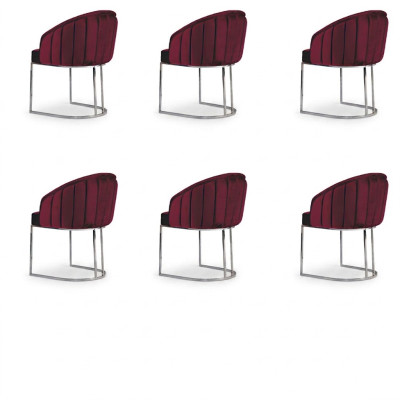 Garnitur 6x Stühle Polster Hotel Textil Neu Stuhl Set Gruppe Stühle