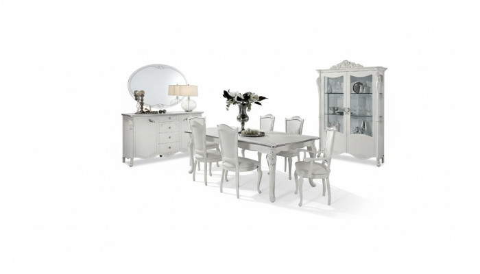 Esszimmer Set Esstisch 6x Stühle Kommode Vitrine Gruppe Garnitur Itanien 9tlg.