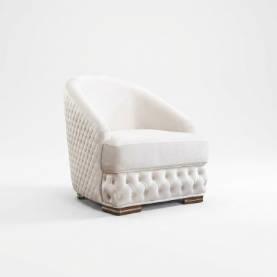 Sessel 1 Sitzer Weiß Chesterfield Relax Italienische Möbel Einrichtung