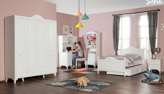 Kinderzimmer Holz Jugendzimmer Bett Nachttisch Modern Design Mobel Neu 2tlg.