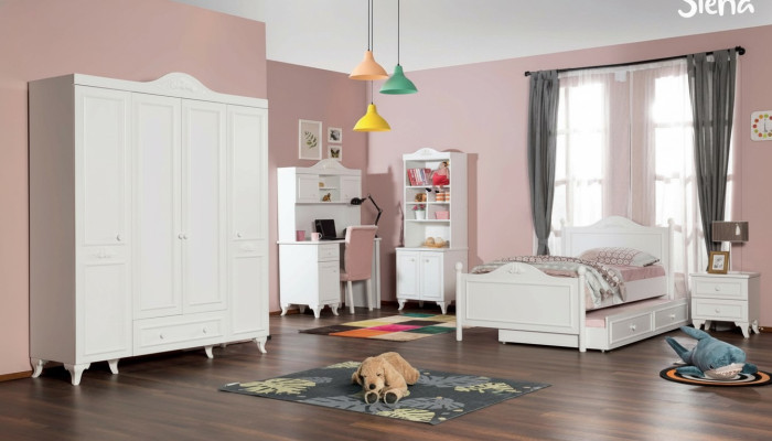 Kinderzimmer Holz Jugendzimmer Bett Nachttisch Modern Design Mobel Neu 2tlg.