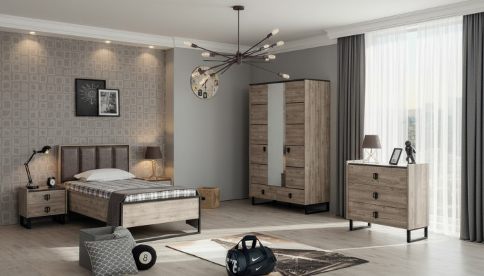 Kinderzimmer Set Kinderbett Nachttisch Kleiderschrank Kommode Schlafzimmer Neu