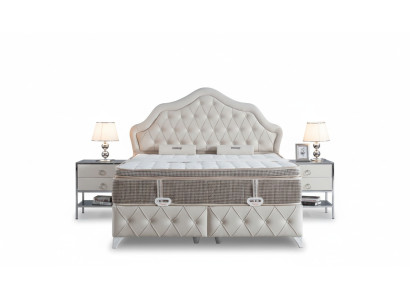 Schlafzimmer Set Weiß Bett Design Stil Modern 2x Nachttische Boxspring 3tlg. Neu Schlafzimmer Set Weiß Bett Design Stil Modern 2x Nachttische Boxspring 3tlg. Neu
