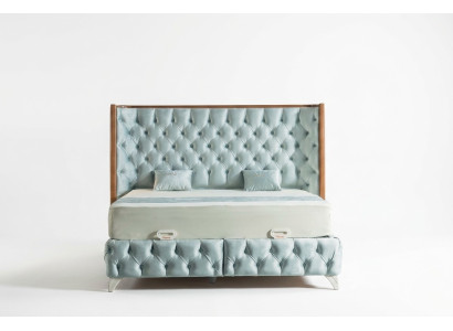 Schlafzimmer Set Weiß Metall Bett Chesterfield Luxus Stil 2x Nachttische 3tlg. Schlafzimmer Set Weiß Metall Bett Chesterfield Luxus Stil 2x Nachttische 3tlg.