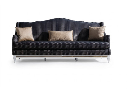 Designer Sofa 3-er Wohnzimmer Sofas Graue Couchen Luxus Textilsofas Neu