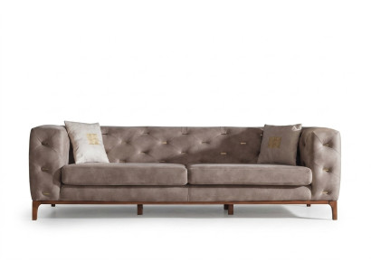 Sofa Couch 3 Sitz Polster Wohnzimmer Couchen Designer Möbel Taupe Luxus