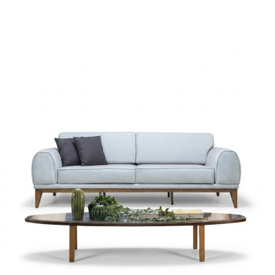 Graues Luxus Sofa Designer 3-er Couch Wohnzimmer 3-Sitzer Ledersofas