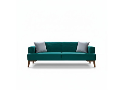 Elegante Turkis Couch Dreisitzer Sofa Wohnzimmer Sitzmöbel Samt
