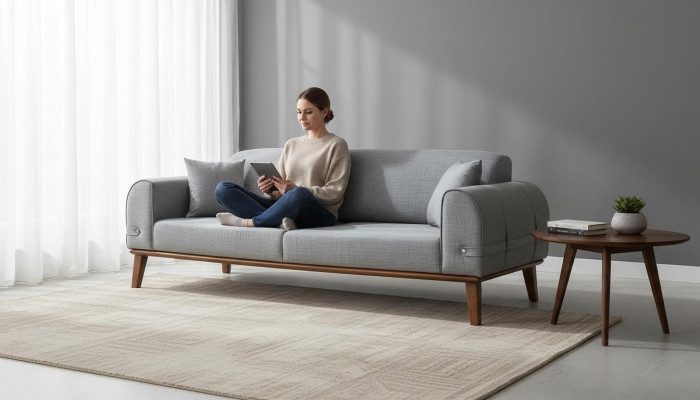 Modern Sofa 3 Sitzer Design Couch Dreisitzer Polster Textil Möbel