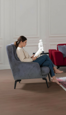 Grau Moderne Sessel Einsitzer Designer Wohnzimmer Möbel Lehnstuhl