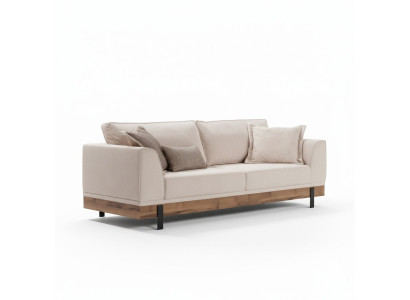 Wohnzimmer Sofa 3 Sitzer Beige Textil Sofas Couch Polster Möbel