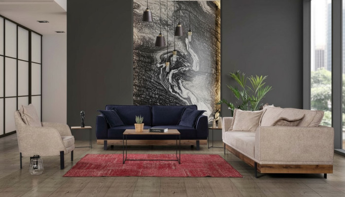 Sofagarnitur Sofa Sessel Sofas Dreisitzer 3+3+1 Sitzer Garnitur Modern