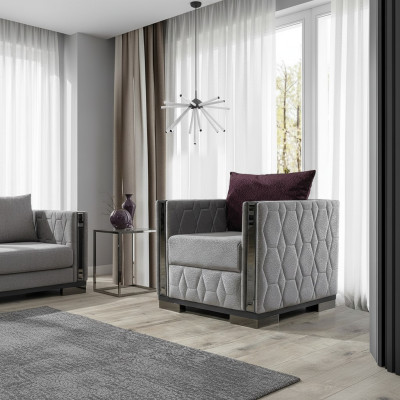 Sessel Einsitzer Möbel Wohnzimmer Couch Sofa Relax Spiegel Elemente