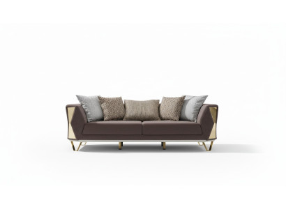 Dreisitzer Sofa 3 Sitz Sofas Wohnzimmer Couch Stoff Couchen Möbel grau