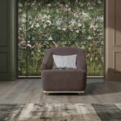 Sessel Einsitzer 1Sitz Sofa Couch Wohnzimmer Möbel Metall mit Textil