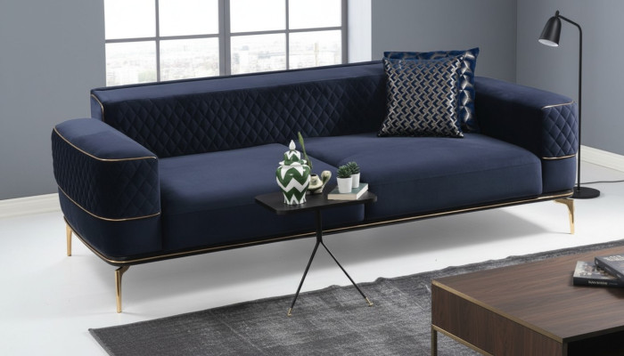 Dreisitzer Sofa 3 Sitzer Couches Sofas Luxus Gepolsterte Couch Stoff Modern Neu