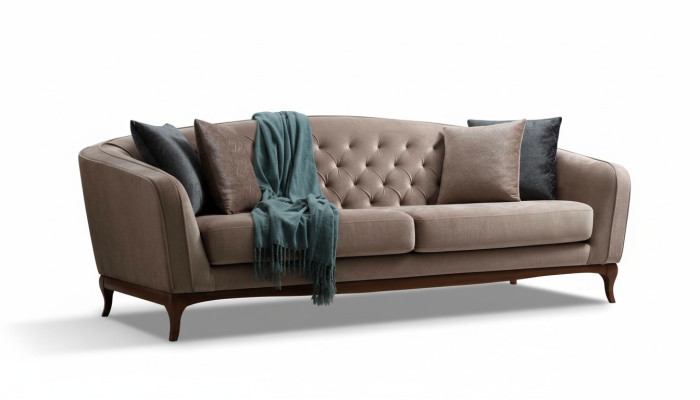Dreisitzer Sofa 3 Sitzer Sofas Luxus Gepolsterte Couch Stoff Couchen Möbel 230cm