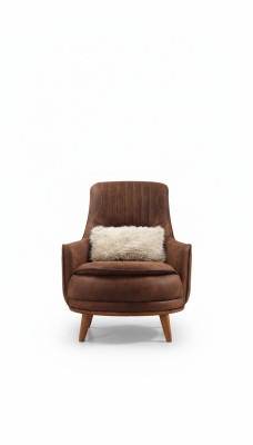 Sessel Ohrensessel Design Polster Wohnzimmer 1Sitz Kunstleder Sitzer