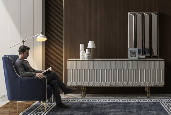 Garnitur Sideboard Spiegel Kommode Schrank Designer Luxus Schränke Kommoden Set