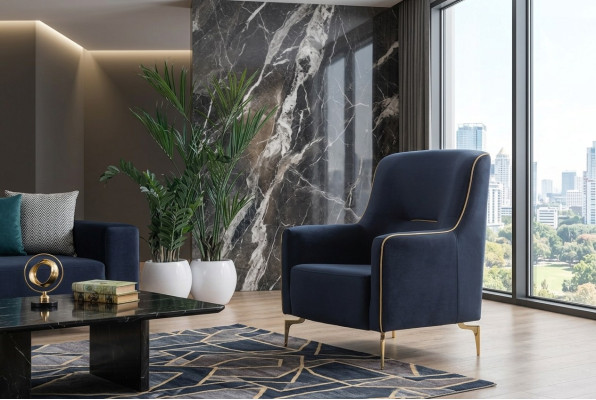 Sessel Einsitzer 1 Sitz Clubsessel Stoff Moderner Stuhl Wohnzimmer Möbel Textil