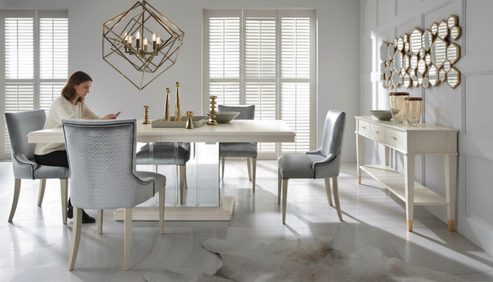 Tisch Säulen Esszimmer Tisch Essgarnitur Esstisch Stuhl Essgruppe Stühle 6tlg.