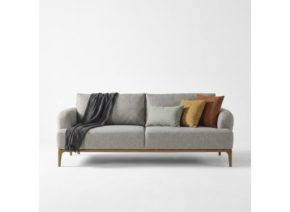 Modern Dreisitzer Sofa 3 Sitzer Sofas Design Grau Modern Stoff Polyester Neu
