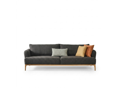 Viersitzer Sofa 4 Sitzer Sofas Modern Design Stoff Polyester Grau Neu
