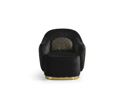 Sessel Ohrensessel Modern Stoff Wohnzimmer Polyester Blau Design Sitz