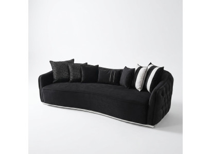 Viersitzer Sofa 4 Sitzer Sofas Modern Design Stoff Polyester Schwarz