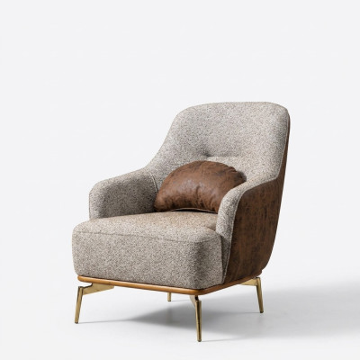 Sessel Ohrensessel Modern Stoff Wohnzimmer Polyester Grau Design Sitz