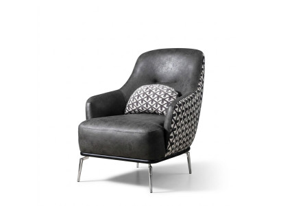 Sessel Ohrensessel Kunstleder Wohnzimmer Polyester Design Schwarz
