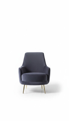 Sessel Ohrensessel Cocktailsessel Stoff Wohnzimmer Polyester Grau Sitz