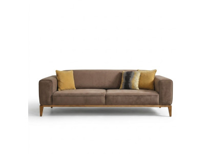 Viersitzer Sofa 4 Sitzer Sofas Stoff Braun Wohnzimmer Luxus Modern