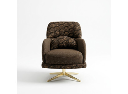 Sessel Ohrensessel Cocktailsessel Stoff Wohnzimmer Polyester Braun