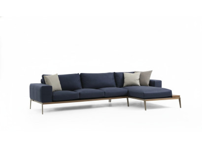 Ecksofa L-Form Sofa Wohnzimmer Grau Modern Stoff Sofas Sitzer Design