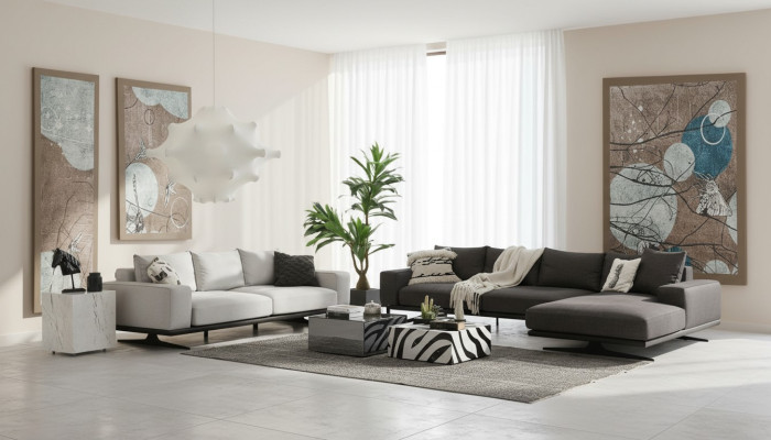 Sofagarnitur Ecksofa L-Form Zweisitzer Sitzer Sessel Stoff Grau 3tlg
