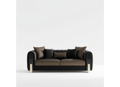 Sofa Dreisitzer Dreisitzer Modern Stoff Schwarz Sofas Design Wohnzimmer