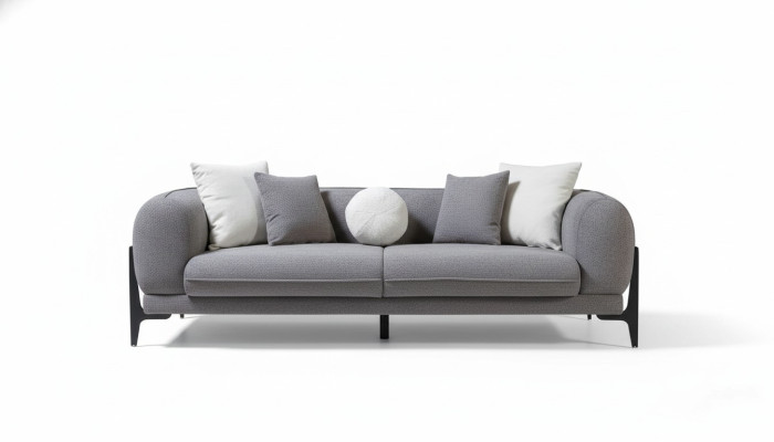 Wohnzimmermöbel Luxus Dreisitzer Sofa Stoffmöbel Moderne Couchen Edelstahl