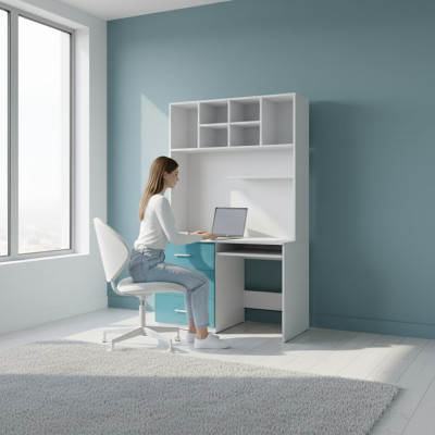 Schreibtisch Turkis Tisch Büro Kinderzimmer Jugendzimmer Tische Neu Hochglanz